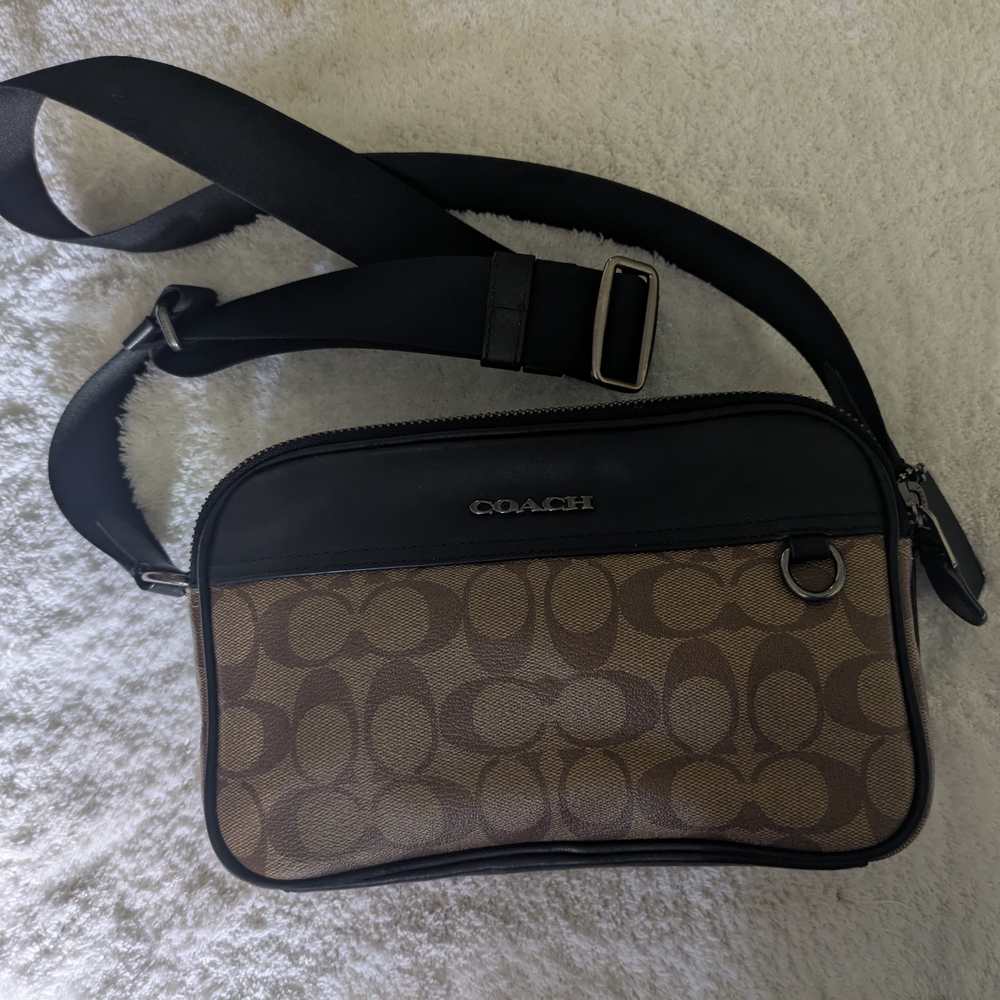 Coach Black and Brown Belt Bag with Signature Style - Picture 6 of 6